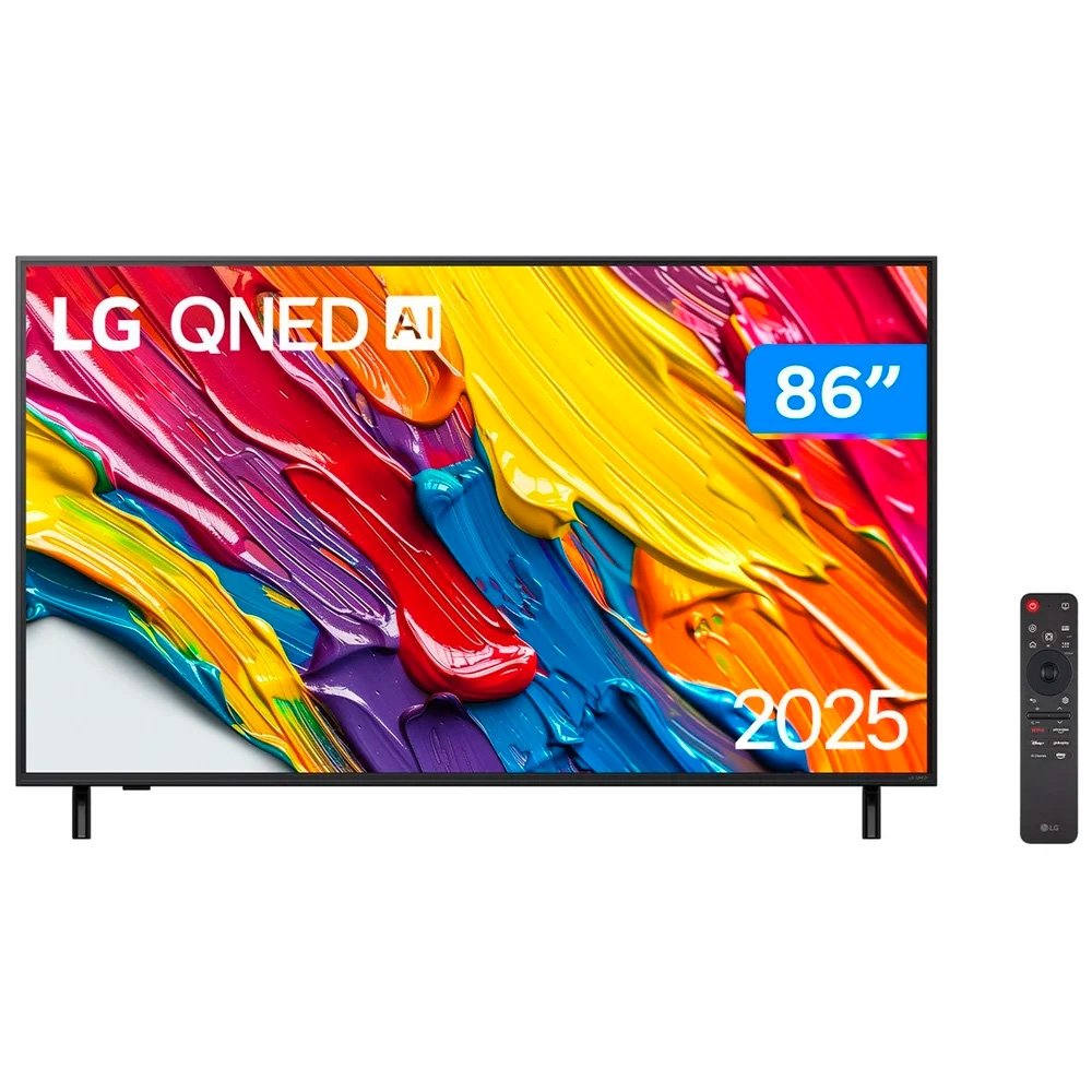 Smart TV 86" LG 4K Ultra HD QNED 86QNED82ASG webOS 25 ?7 AI Processor 4K Gen8 Alexa 3 HDMI