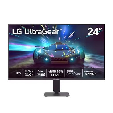 "Monitor Gamer LG UltraGear 24"", Full HD, 144Hz, 1ms, IPS, G-Sync, FreeSync, HDR10, Preto - 24G411A-B"