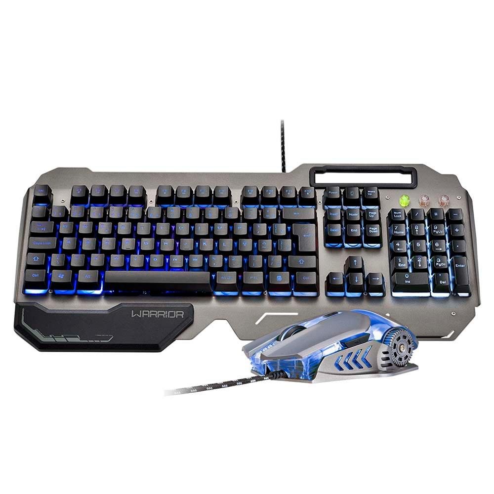 Imagem 1 de 14 do produto Kit Gamer Warrior  - Teclado Semi Mecânico Ragnar, LED + Mouse Keon, LED - TC223