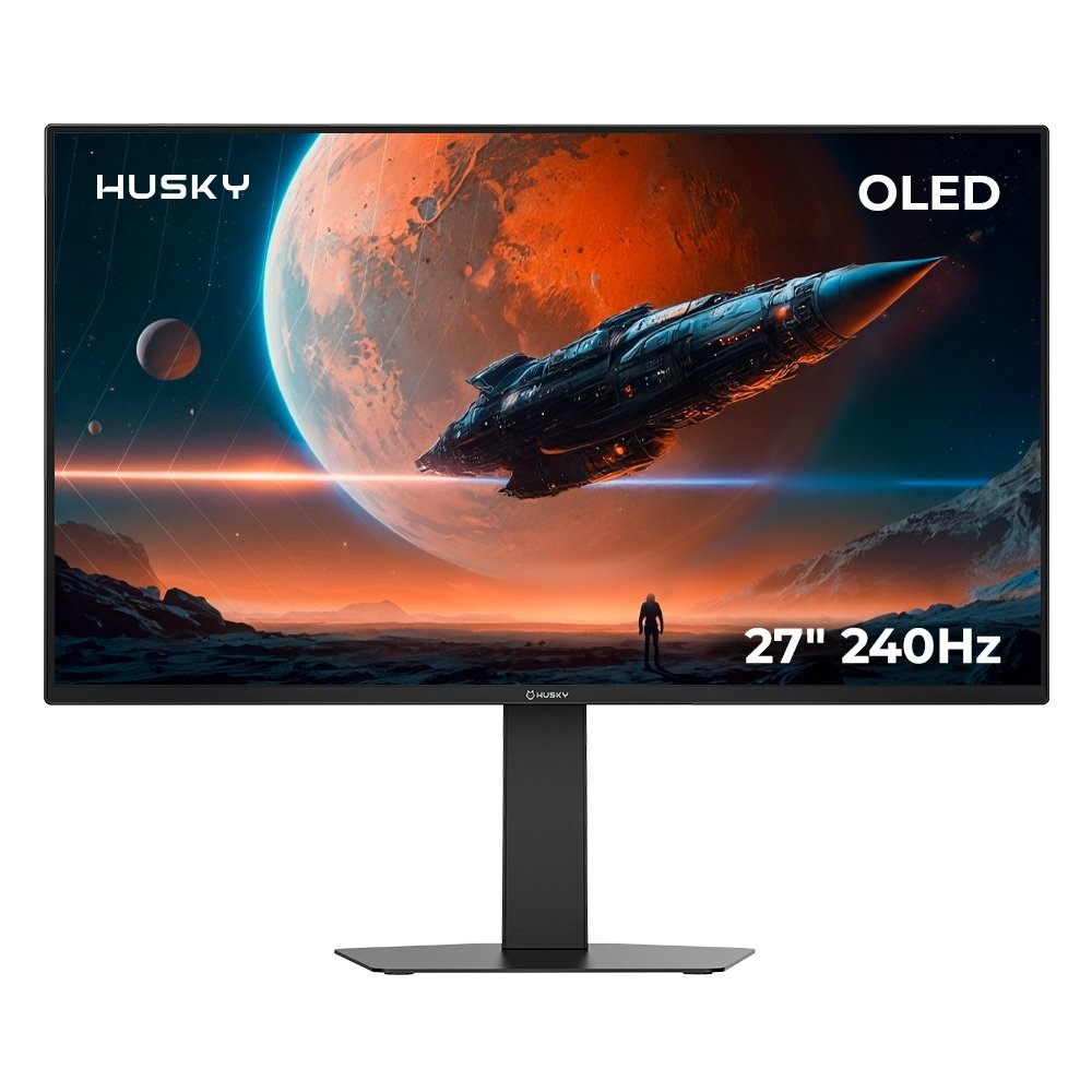 Monitor Gamer Husky Boreal OLED 27", QHD, 240Hz, RGB, DisplayPort e HDMI, 1.07B Cores, Ajuste de Ângulo, Preto - HMG00727