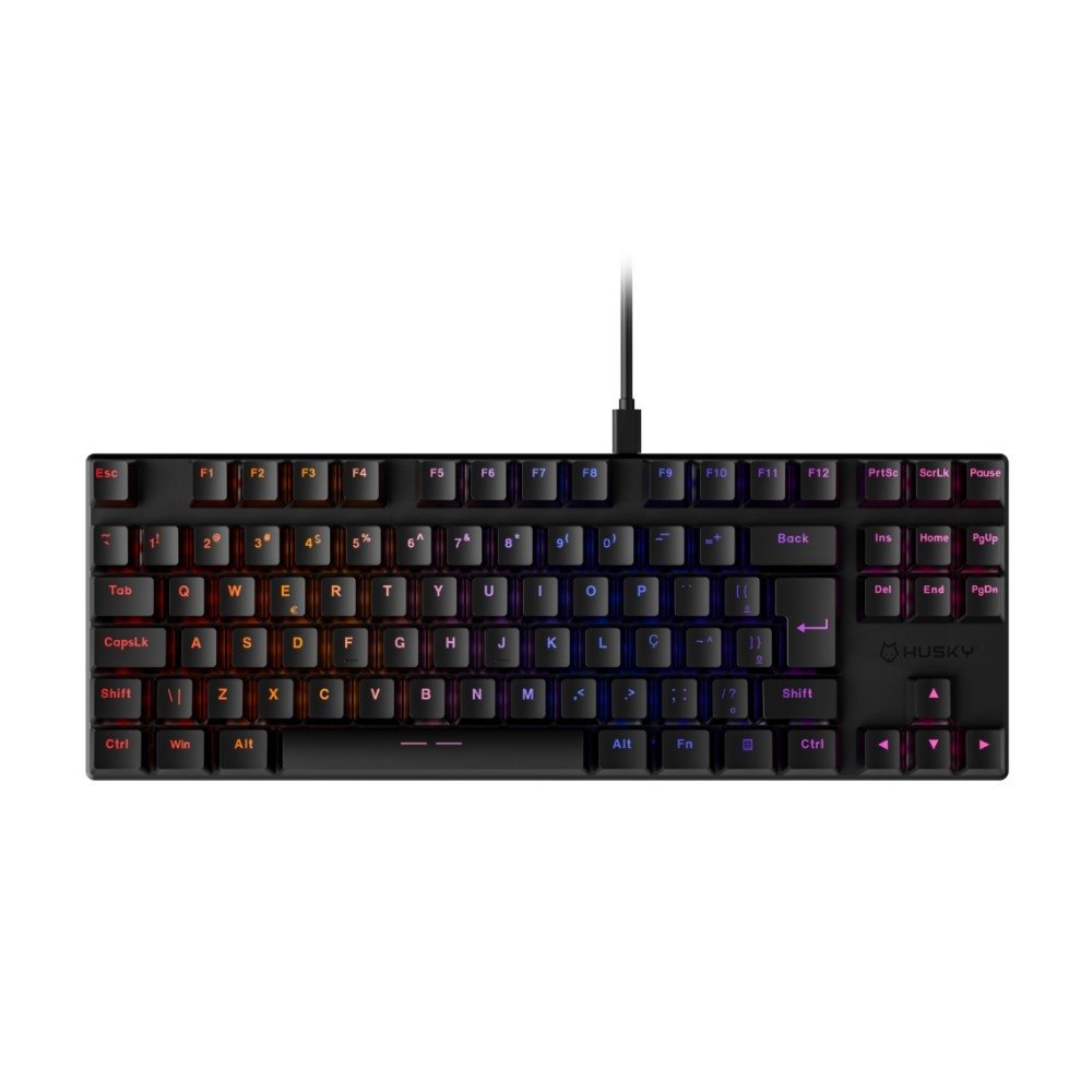 Teclado Mecânico Gamer Husky Harbor, ABNT2, RGB, Switch Gateron Brown, Hotswap, Preto - HTG210PTMA