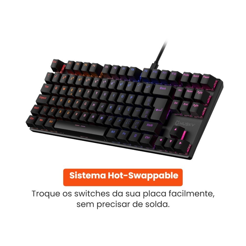 Teclado Mecânico Gamer ( Balão.info) Harbor, ( Balão.info), RGB, Switch ( Balão.info) Brown, Hotswap, Preto - ( Balão.info - foto 4
