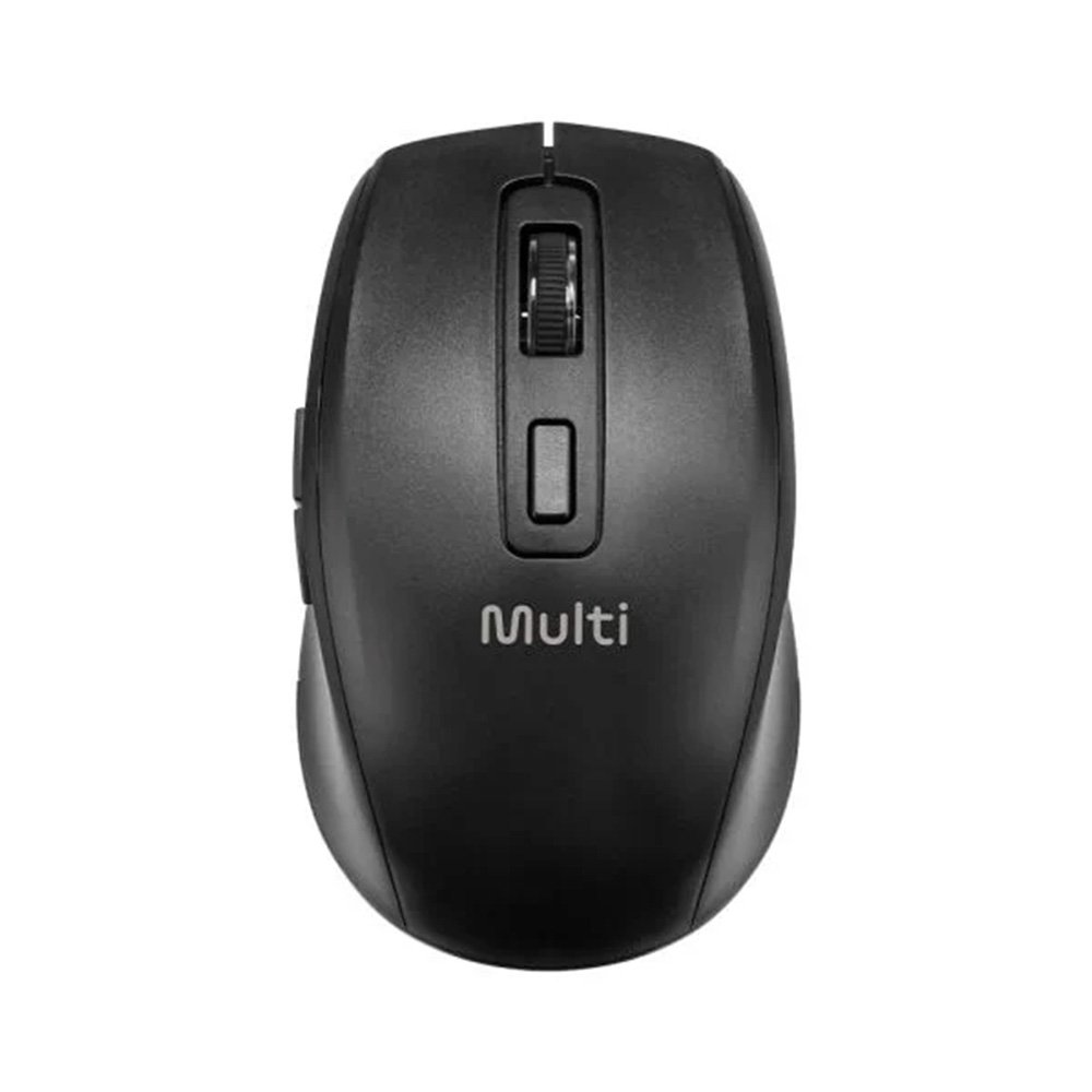 Mouse Sem Fio Multilaser MS750, Bluetooth, USB 2.4GHz, Recarregável, Clique Silencioso, 6 Botões, Preto - MO403