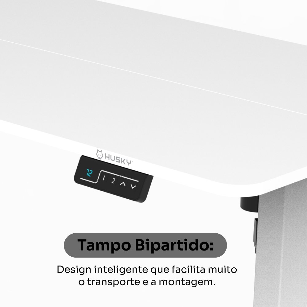 Mesa Office Balão.info Zenith 200 - Regulagem Elétrica de Altura, Suporta Até 70kg, 2 Memórias, Bivolt, Branca - HDO200BR - view 5