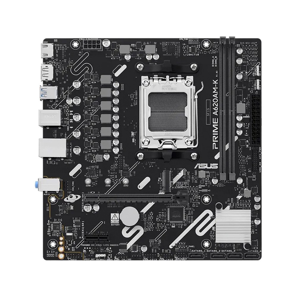 Placa Mãe ASUS PRIME A620AM-K, AMD AM5 , mATX, DDR5 - 90MB1GX0-M0EAY0 - view 2