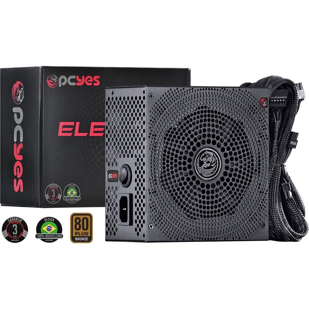 Fonte PCYes Electro V2 450W, 80 Plus Bronze - ELECV2PTO450W Fonte PCYes Electro V2 450W, 80 Plus Bronze - ELECV2PTO450W