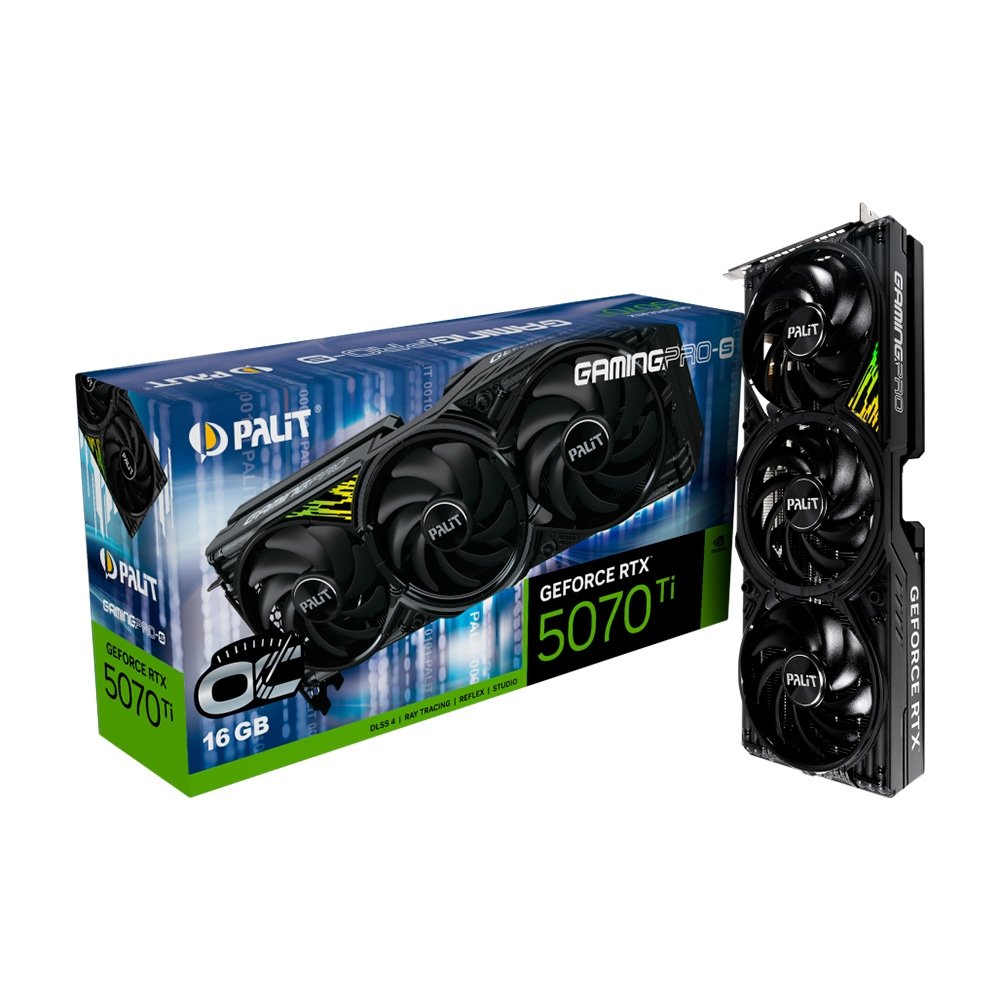 Placa de Vídeo Palit RTX 5070 Ti GamingPro S OC 16GB