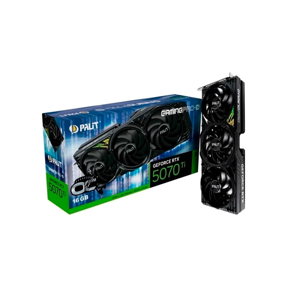 Placa de Video Palit GeForce RTX 5070 Ti 16GB GamingPro-S GDDR7 256bits - NE7507T019T2-GB2031U