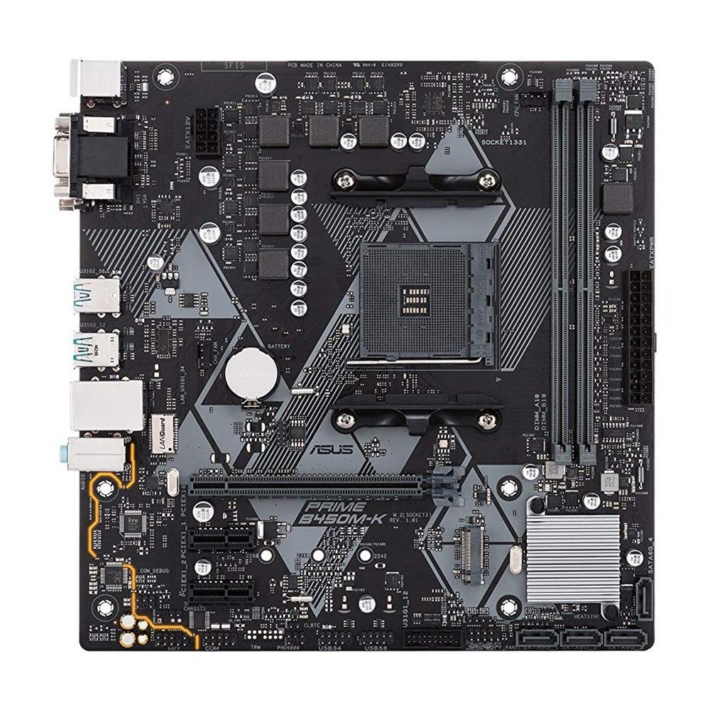 ASUS B450M-K マザーボード Ryzen7 5700G まとめセット Placa-Mãe Asus para AMD AM4, DDR4 - PRIME B450M-K | KaBuM!