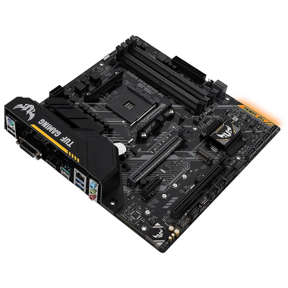 Placa-Mãe ASUS TUF B450M-Plus Gaming, AMD AM4, mATX, DDR4, Preto