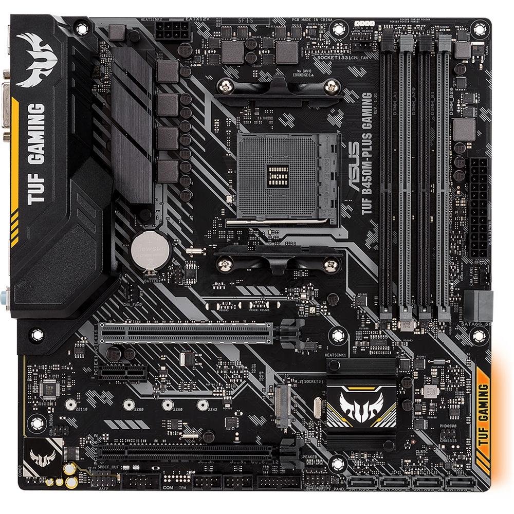 Placa-Mãe ASUS TUF B450M-Plus Gaming, AMD AM4, mATX, DDR4, Preto