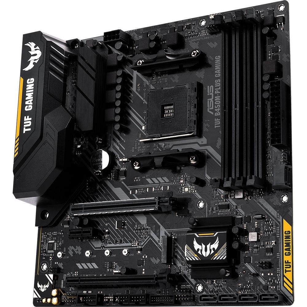 Placa-Mãe ASUS TUF B450M-Plus Gaming, AMD AM4, mATX, DDR4, Preto