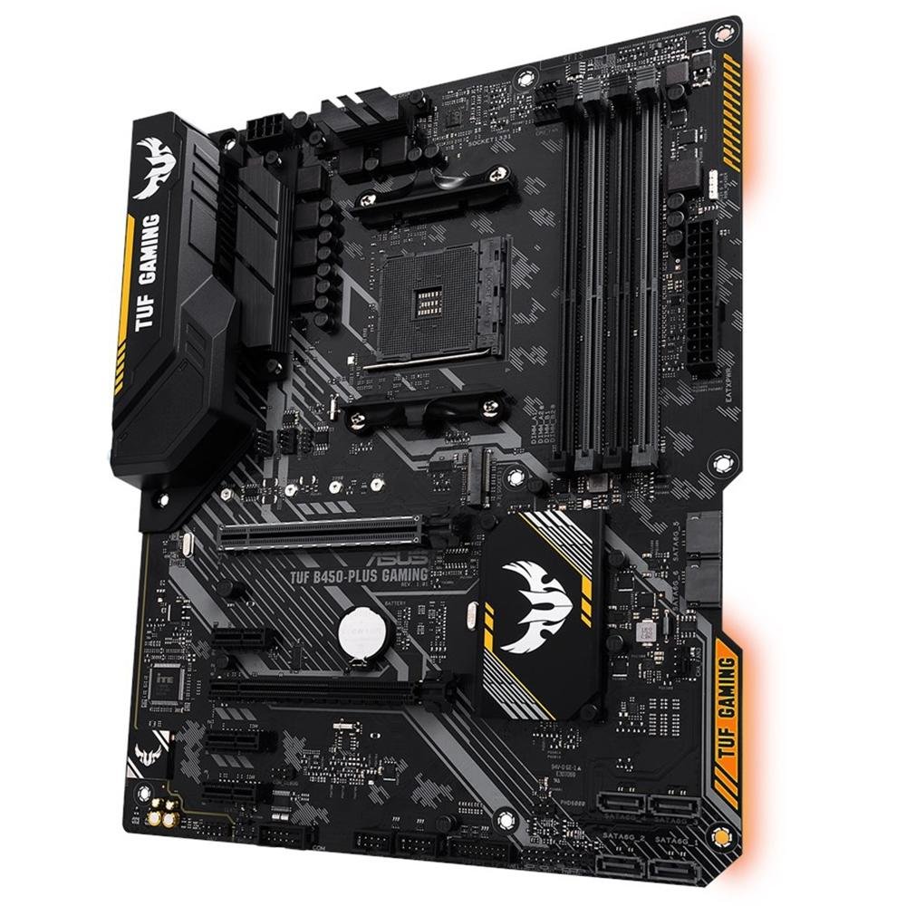 Imagem 4 de 5 do produto Placa-Mãe ASUS TUF B450-Plus Gaming, AMD AM4, ATX, DDR4, Preto - TUF B450-Plus Gaming