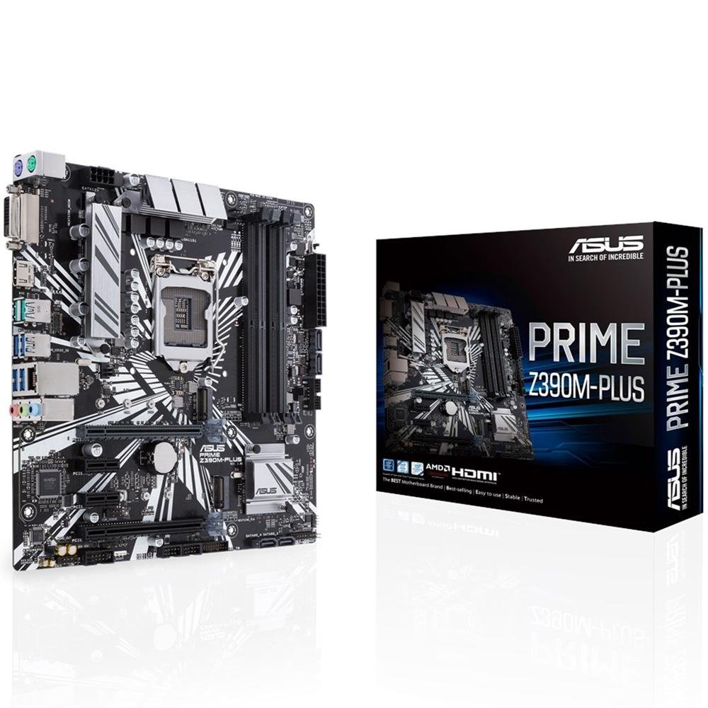 Placa-Mãe Asus Prime Z390M-Plus, Intel LGA 1151, mATX, DDR4 Placa-Mãe Asus Prime Z390M-Plus, Intel LGA 1151, mATX, DDR4