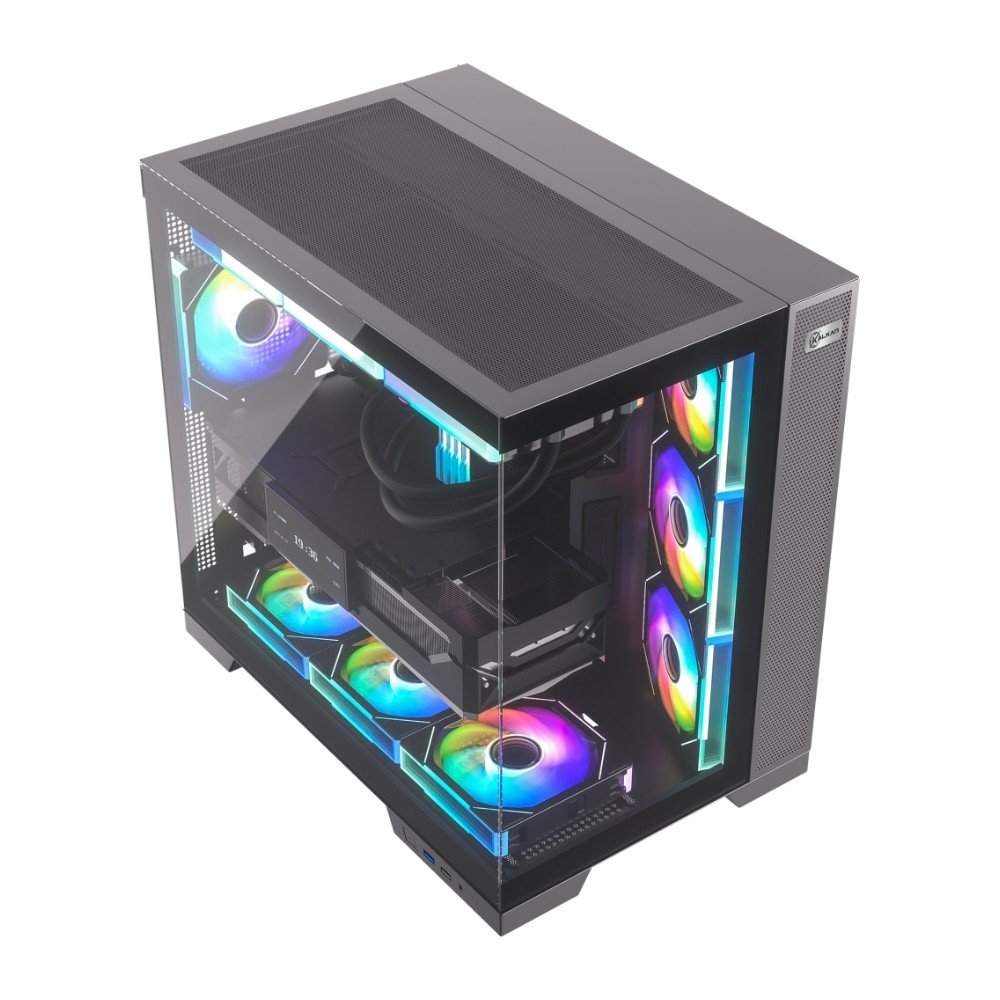 Gabinete Gamer Kalkan Asgard Evo, ATX, Mid Tower, Lateral em Vidro Temperado, Sem Fans, Preto - KLK00084 - view 10