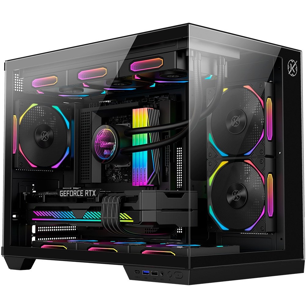 Gabinete Gamer Kalkan Saga, M-ATX, Mid Tower, Lateral em Vidro Temperado, Sem Fans, Preto - KLK00043