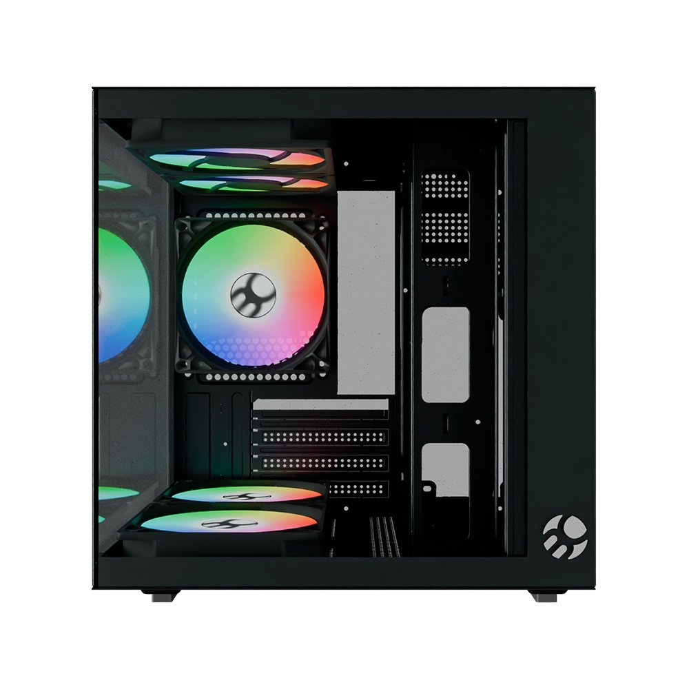 Imagem 2 de 10 do produto Gabinete Gamer Bluecase Life Pro BG-066, Micro-ATX, Mini-ITX, 5x Fans Rainbow, Lateral em Vidro, Preto - BG-066BPBX
