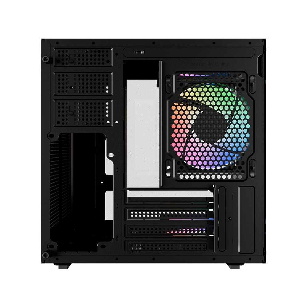 Imagem 6 de 10 do produto Gabinete Gamer Bluecase Life Pro BG-066, Micro-ATX, Mini-ITX, 5x Fans Rainbow, Lateral em Vidro, Preto - BG-066BPBX