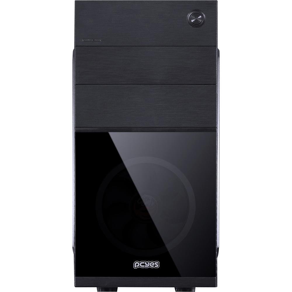 Gabinete Gamer PCYes Mercury sem Fonte, Mid Tower, USB 3.0, 1 Fan LED Azul, Preto com Lateral em Acrílico - MRCPTAZ1FCA