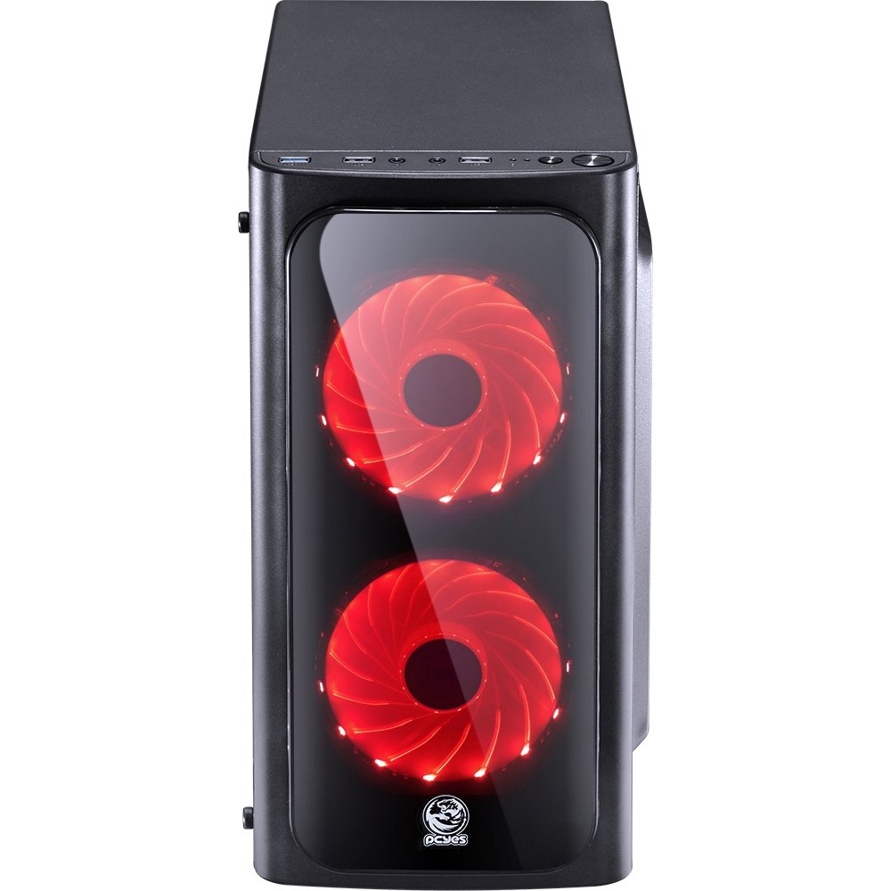 Imagem 14 de 30 do produto Gabinete Gamer PCYes Venus sem Fonte, Mid Tower, USB 3.0, 2 Fans LED 7 Cores, Preto com Lateral em Acrílico - VENPT7C2FCA
