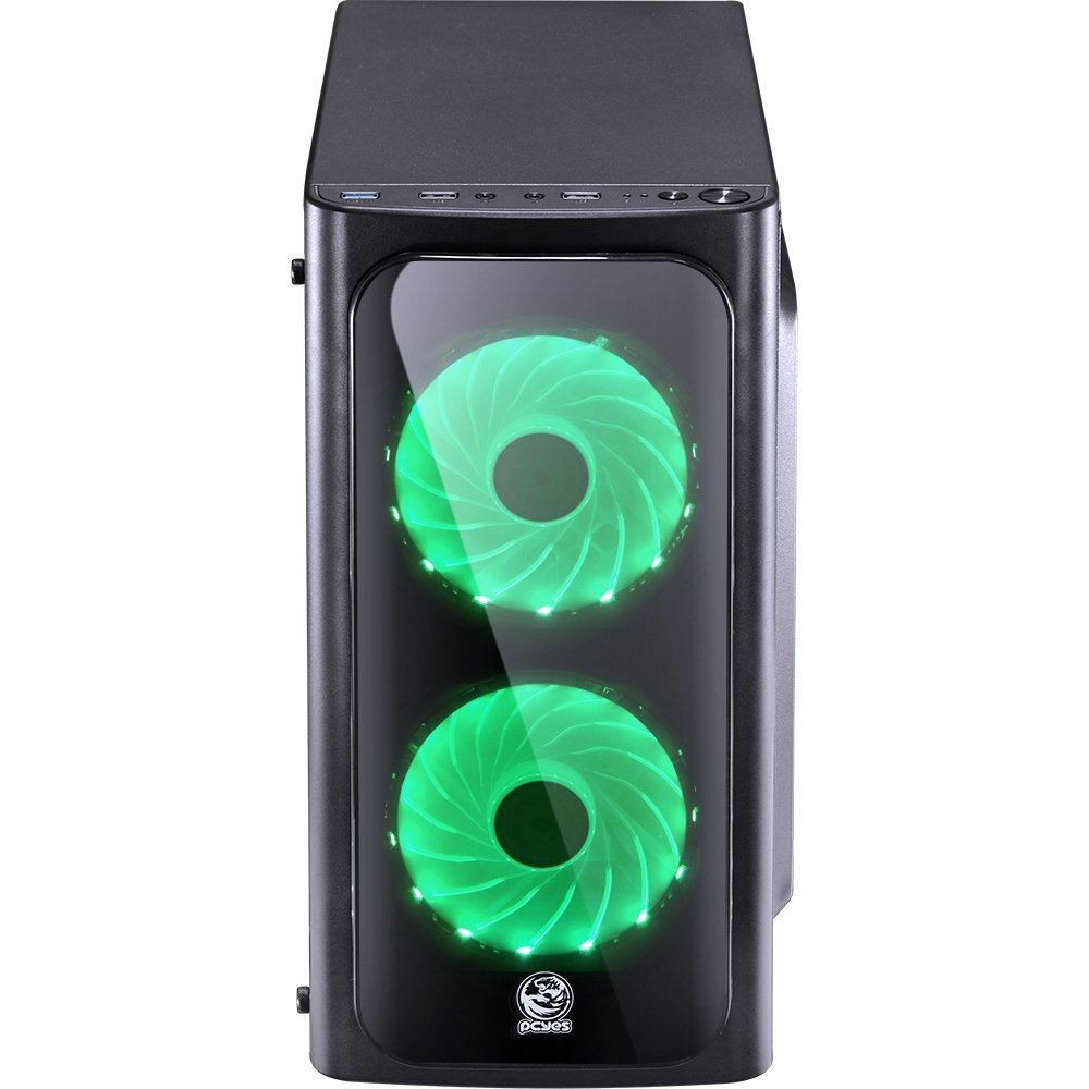 Imagem 12 de 30 do produto Gabinete Gamer PCYes Venus sem Fonte, Mid Tower, USB 3.0, 2 Fans LED 7 Cores, Preto com Lateral em Acrílico - VENPT7C2FCA
