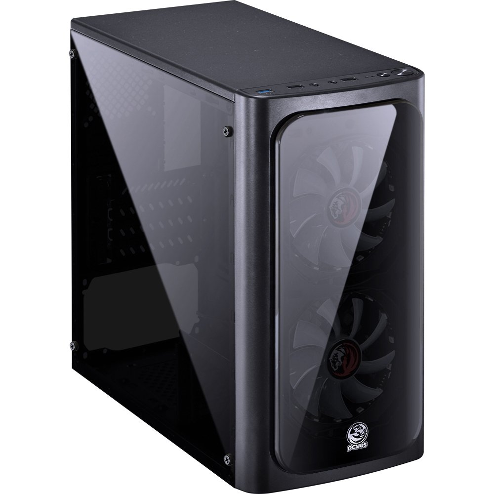 Imagem 13 de 30 do produto Gabinete Gamer PCYes Venus sem Fonte, Mid Tower, USB 3.0, 2 Fans LED 7 Cores, Preto com Lateral em Acrílico - VENPT7C2FCA