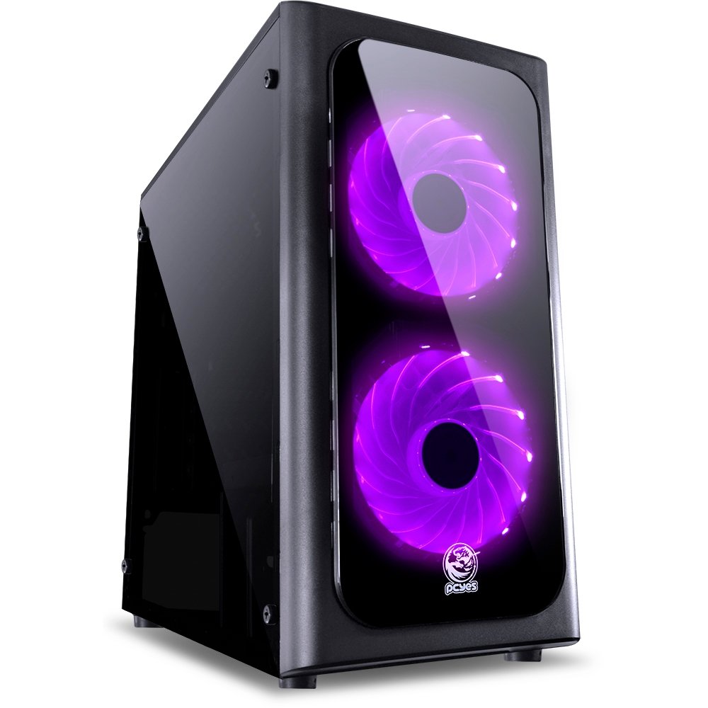 Imagem 3 de 30 do produto Gabinete Gamer PCYes Venus sem Fonte, Mid Tower, USB 3.0, 2 Fans LED 7 Cores, Preto com Lateral em Acrílico - VENPT7C2FCA