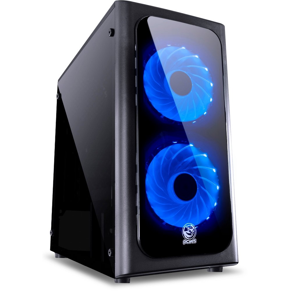 Imagem 6 de 30 do produto Gabinete Gamer PCYes Venus sem Fonte, Mid Tower, USB 3.0, 2 Fans LED 7 Cores, Preto com Lateral em Acrílico - VENPT7C2FCA