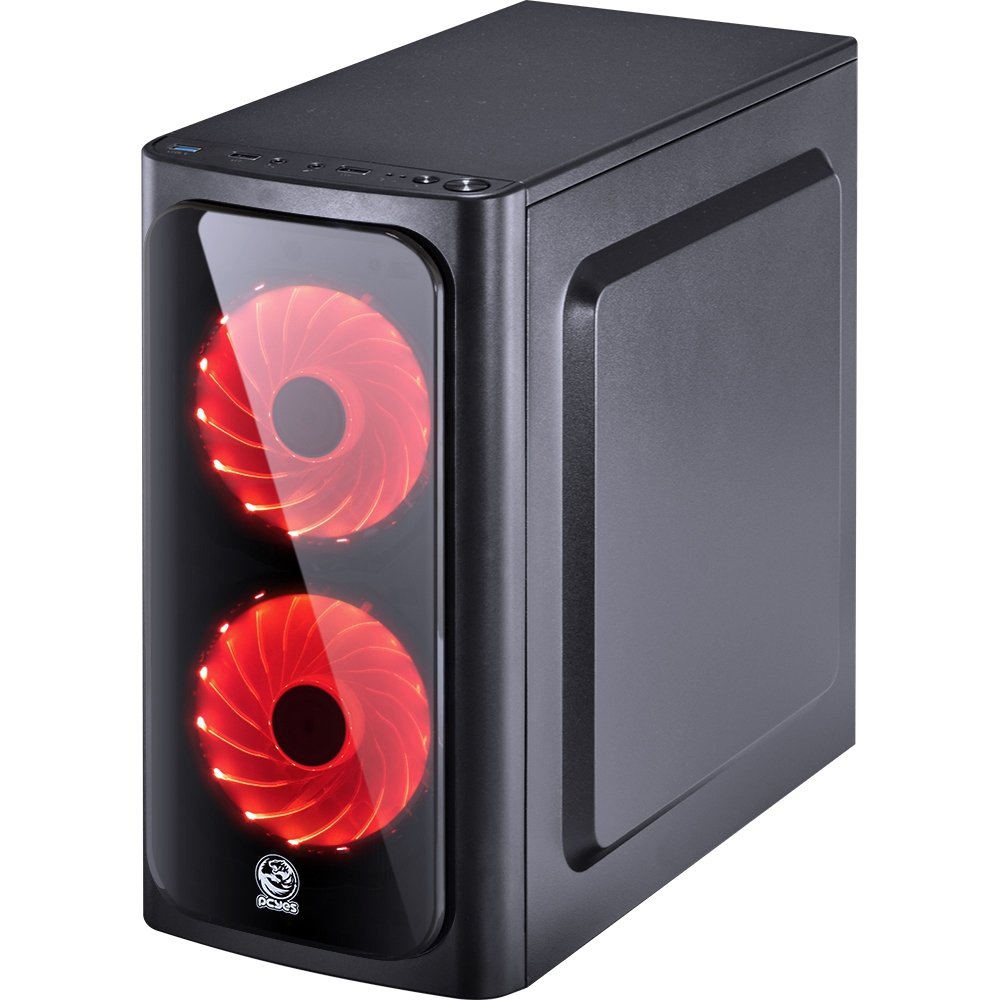 Imagem 8 de 30 do produto Gabinete Gamer PCYes Venus sem Fonte, Mid Tower, USB 3.0, 2 Fans LED 7 Cores, Preto com Lateral em Acrílico - VENPT7C2FCA