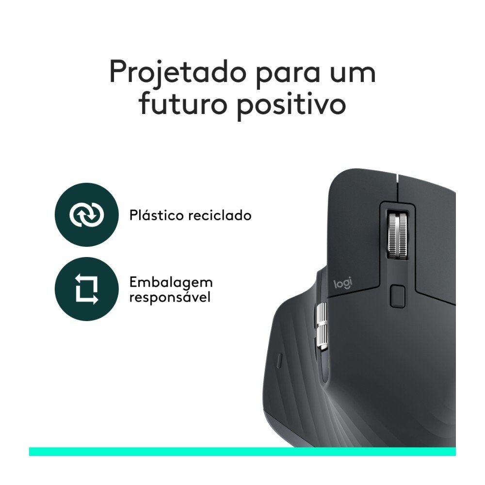 Imagem 5 de 10 do produto Mouse Logitech Mx Master 3s Bluetooth Edition, Conexão por Bluetooth, Rolagem ultra-rápida, 8K DPI, Clique Silencioso, Grafite - 910-007502