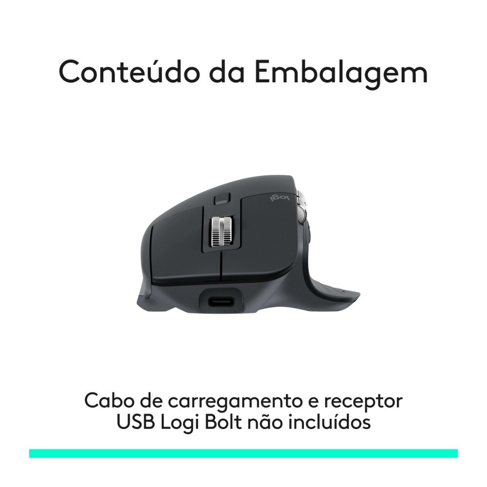 Imagem 9 de 10 do produto Mouse Logitech Mx Master 3s Bluetooth Edition, Conexão por Bluetooth, Rolagem ultra-rápida, 8K DPI, Clique Silencioso, Grafite - 910-007502