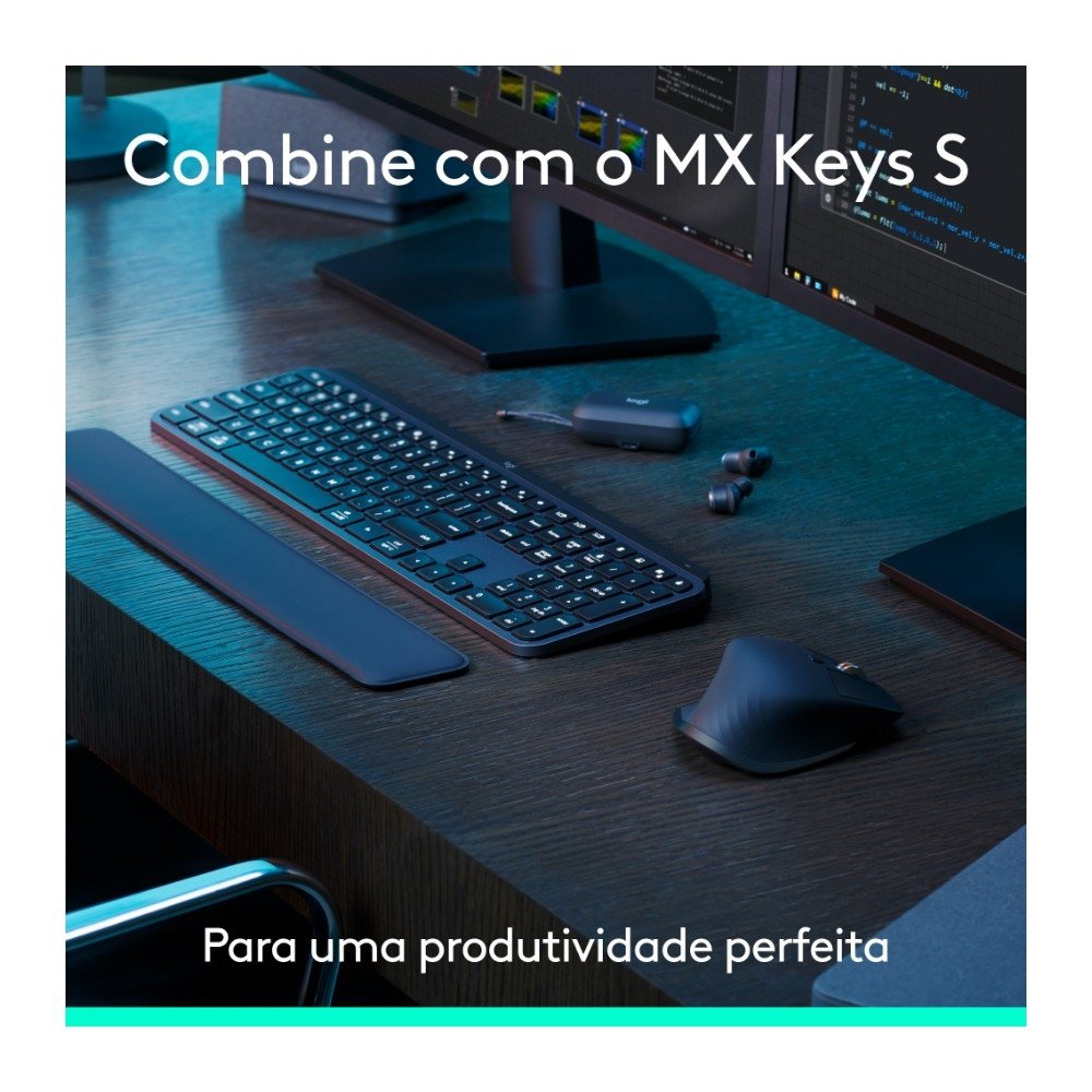 Imagem 10 de 10 do produto Mouse Logitech Mx Master 3s Bluetooth Edition, Conexão por Bluetooth, Rolagem ultra-rápida, 8K DPI, Clique Silencioso, Grafite - 910-007502