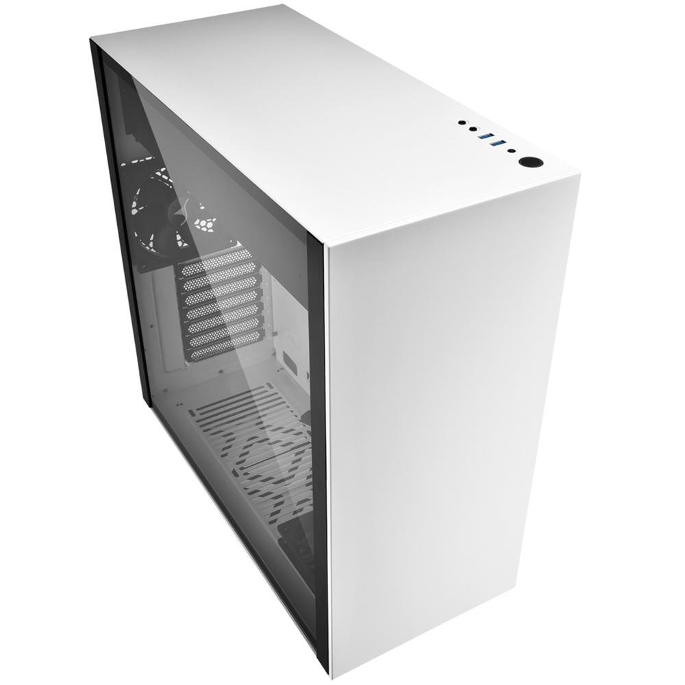 Gabinete Gamer Sharkoon Pure Steel sem Fonte,  Mid Tower, USB 3.0, 2 Fans, Branco com Lateral em Vidro - PURE STEEL WHITE ATX