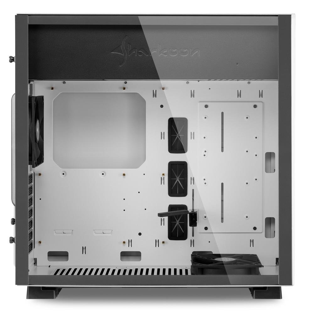 Gabinete Gamer Sharkoon Pure Steel sem Fonte,  Mid Tower, USB 3.0, 2 Fans, Branco com Lateral em Vidro - PURE STEEL WHITE ATX