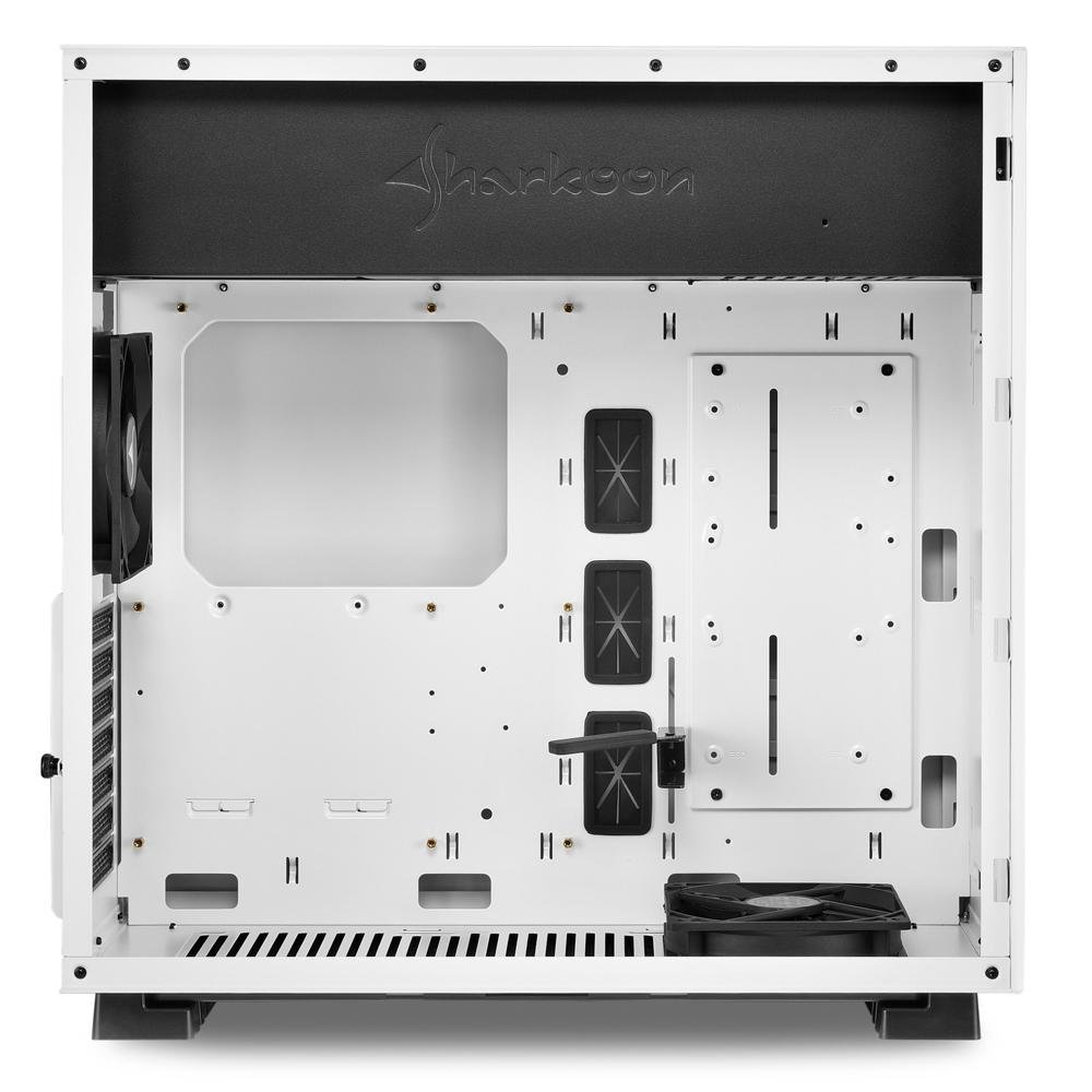 Gabinete Gamer Sharkoon Pure Steel sem Fonte,  Mid Tower, USB 3.0, 2 Fans, Branco com Lateral em Vidro - PURE STEEL WHITE ATX