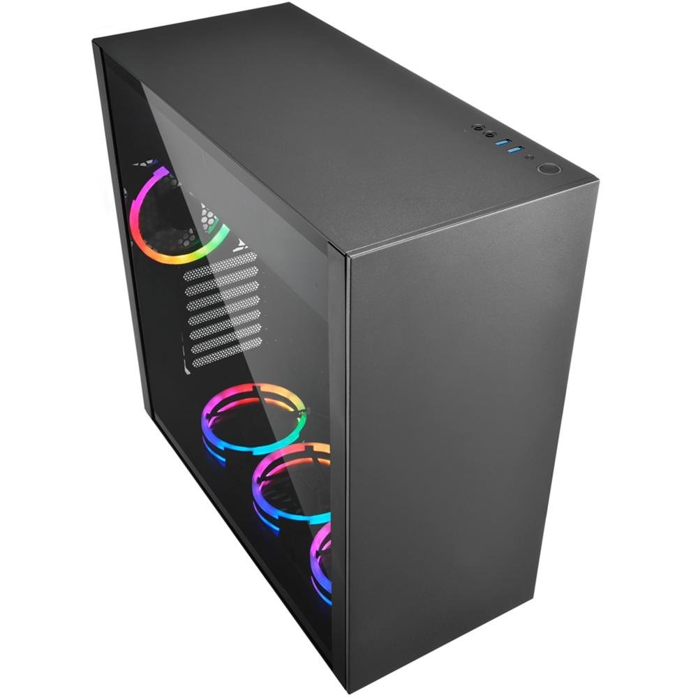 Imagem 2 de 9 do produto Gabinete Gamer Sharkoon Pure Steel sem Fonte, Mid Tower, USB 3.0, 4 Fans RGB, Preto com Lateral em Vidro - PURE STEEL RGB ATX