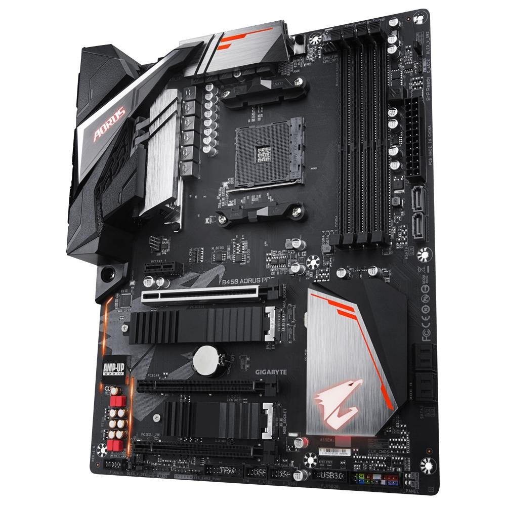 Placa-Mãe Gigabyte Aorus B450 Aorus Pro, AMD AM4, ATX, DDR4, Preto