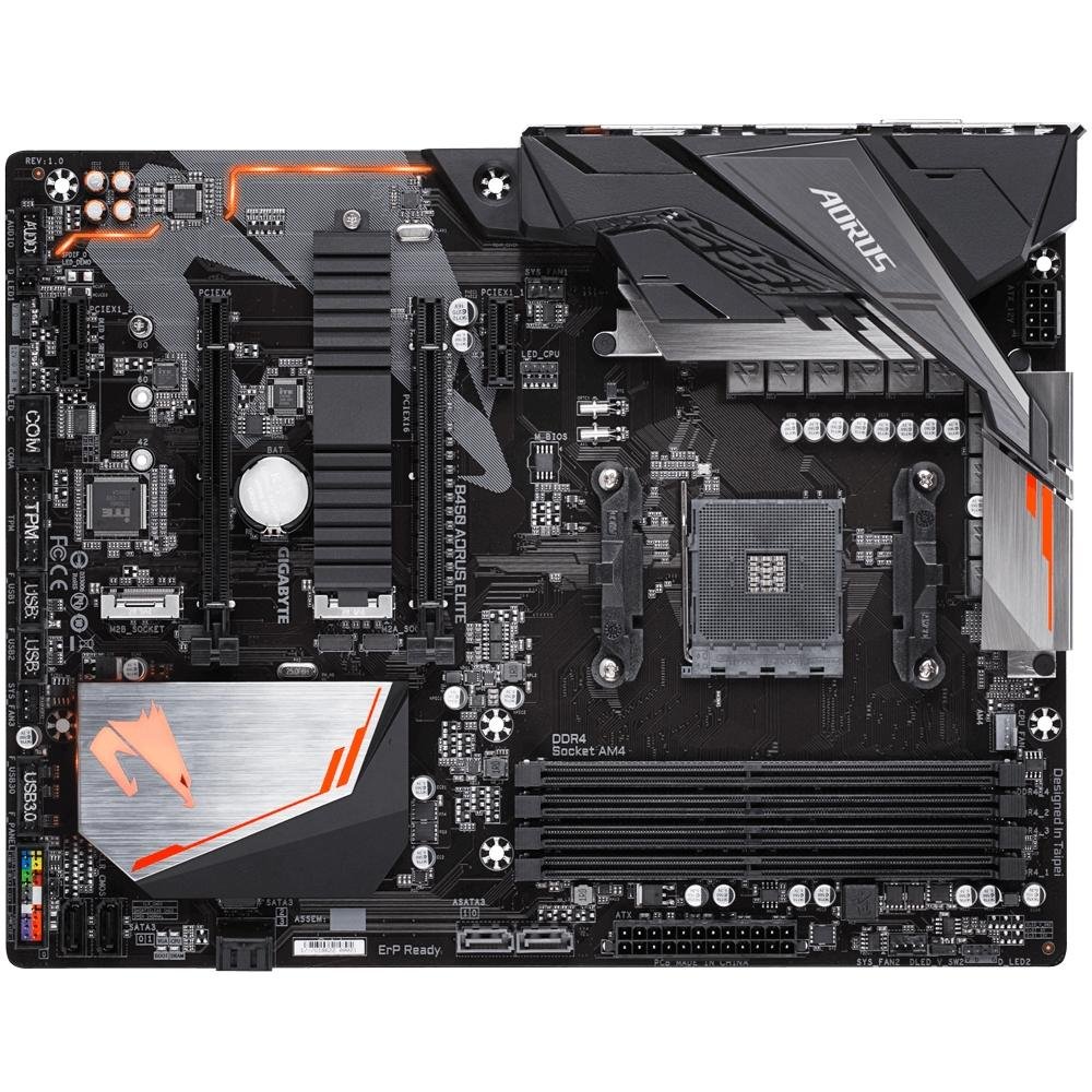 Placa-Mãe Gigabyte Aorus B450 Aorus Elite, AMD ATX, DDR4, Preto - B450 AORUS ELITE