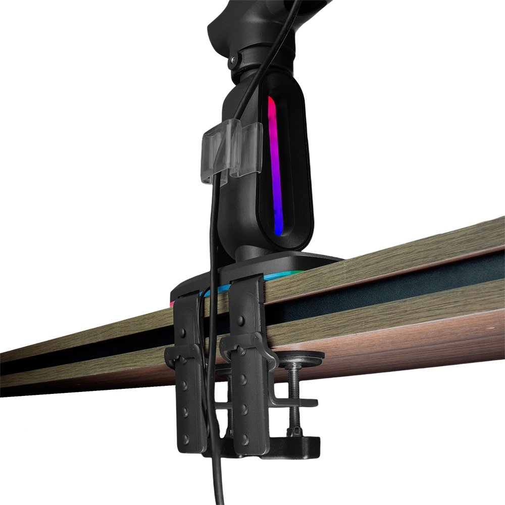 Imagem 8 de 11 do produto Suporte de Mesa Articulado Gamer para Monitor de 32" a 60" North Bayou, com Pistão a Gás, RGB, Preto - F7 NB