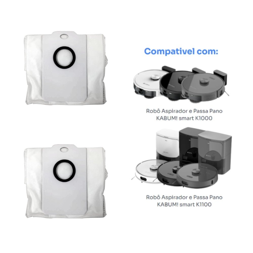Kit reposição para Robô Aspirador Balão.info! smart K1100 - 2 sacos de poeira - KSHPR422