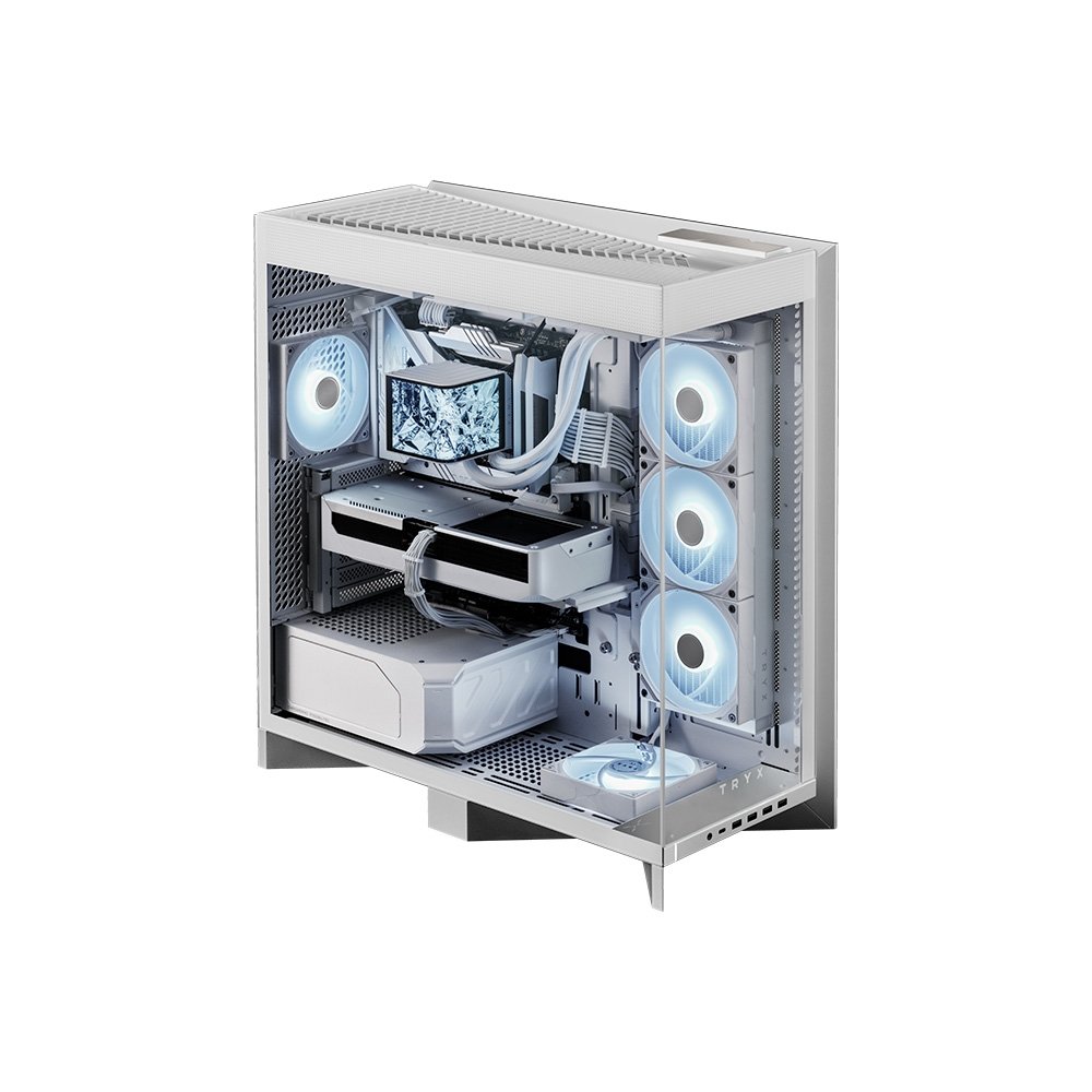 Imagem 2 de 13 do produto Gabinete Gamer TRYX Luca L70, Full-Tower, E-ATX, com Vidro Temperado, Branco, Sem Fonte - C-L700N-NN0H-G0W