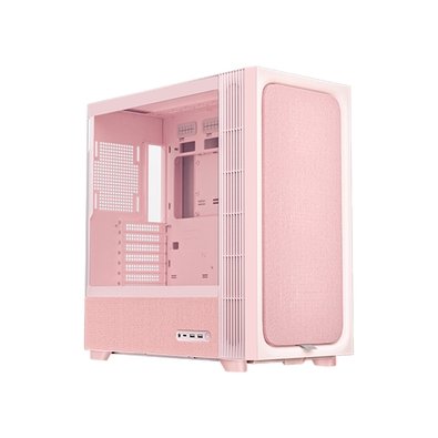 Gabinete Gamer TRYX Flova F50, Mid-Tower, ATX, com Fan Cross-Flow e Vidro Temperado, Rosa, Sem Fonte - C-F500F-FM1E-G0Q