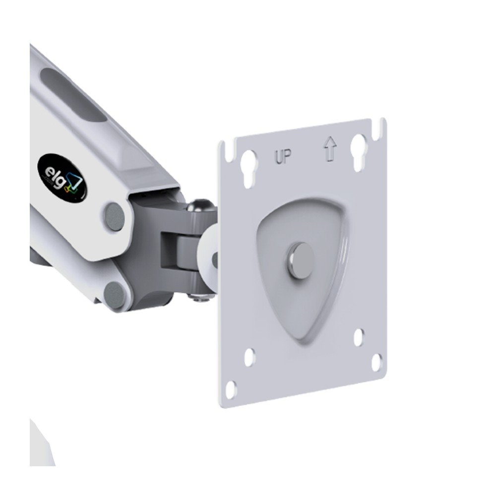 Imagem 2 de 8 do produto Suporte de Mesa Articulado para Monitor de 17" a 35" ELG, com Pistão a Gás e Cabo HDMI 2.0, VESA, Branco - F98WHDMI