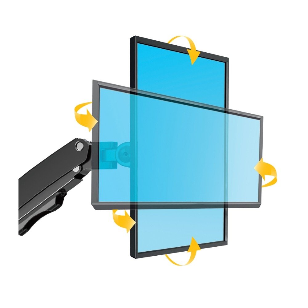Imagem 7 de 12 do produto Suporte de Mesa Articulado para 2 Monitores de 17" a 35" ELG, com Pistão a Gás e Cabo DisplayPort, VESA, Grafite - F196DP