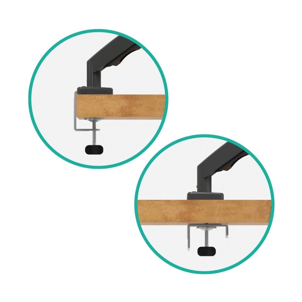 Imagem 8 de 12 do produto Suporte de Mesa Articulado para 2 Monitores de 17" a 35" ELG, com Pistão a Gás e Cabo DisplayPort, VESA, Grafite - F196DP