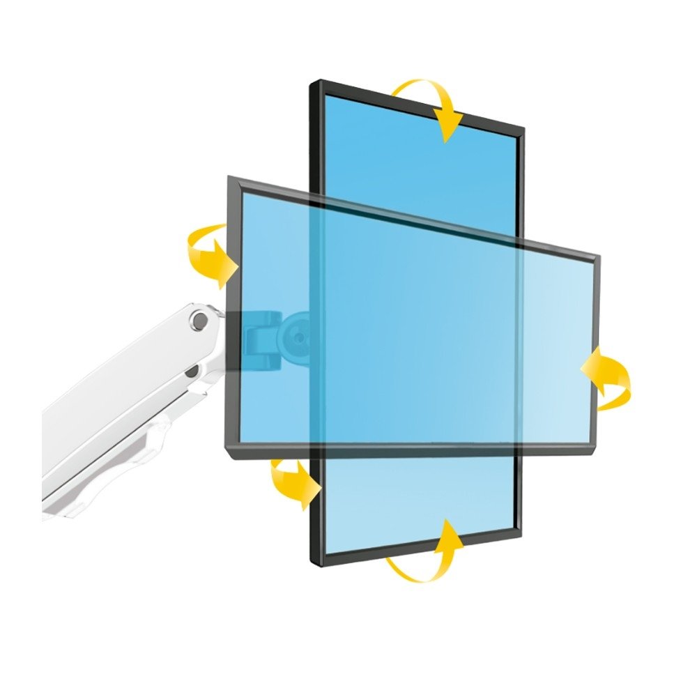 Imagem 6 de 12 do produto Suporte de Mesa Articulado para 2 Monitores de 17" a 35" ELG, com Pistão a Gás e Cabo DisplayPort, VESA, Branco - F196WDP