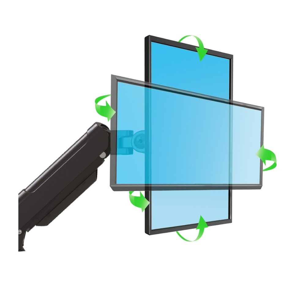 Imagem 8 de 13 do produto Suporte de Mesa Articulado Gamer para Monitor de 17" a 35" ELG, com Pistão a Gás, USB-A/C, RGB, Preto - F100RGB