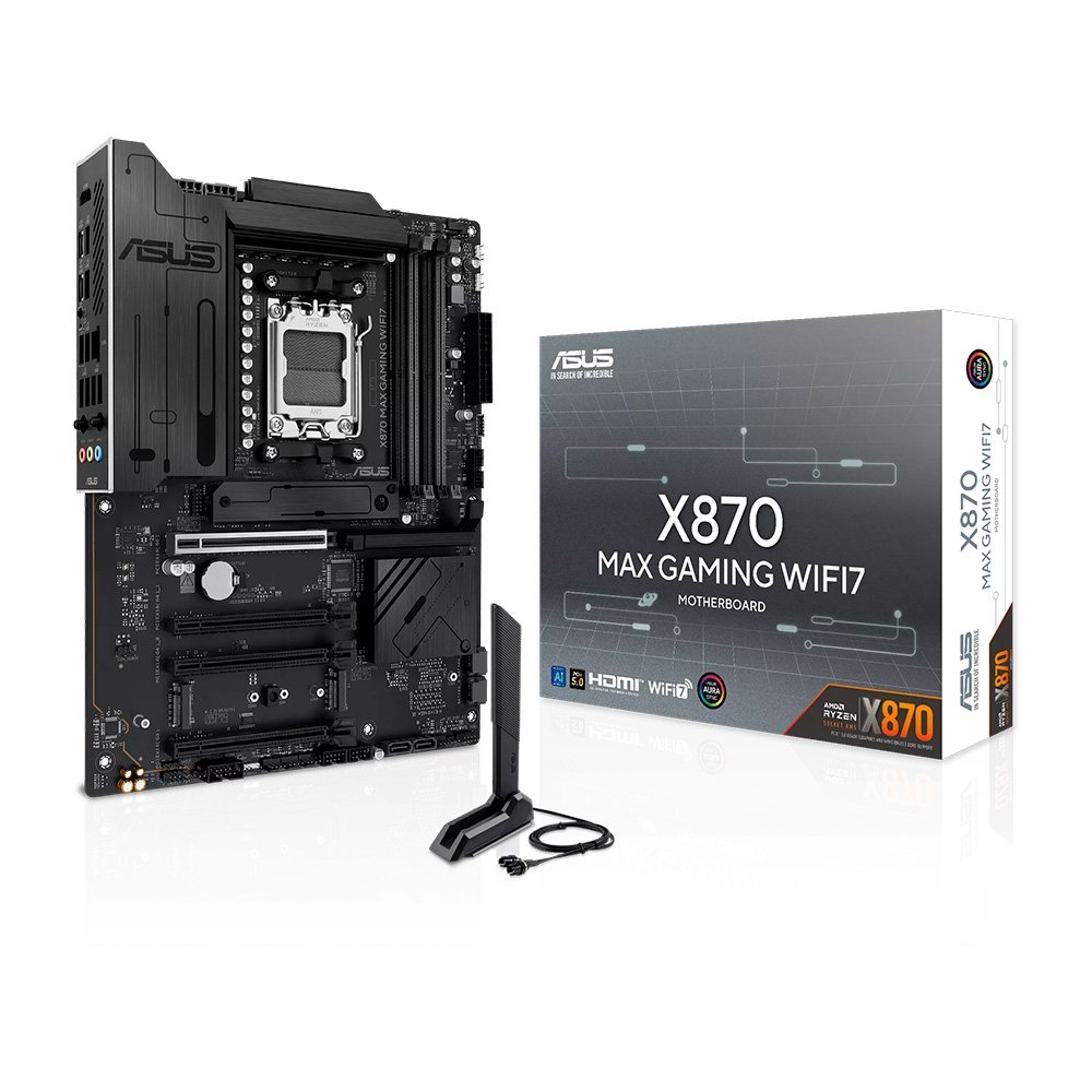 Placa Mãe ASUS X870 MAX GAMING WIFI7, AMD, AM5, ATX, DDR5, Wi-fi 7, Bluetooth, Preto - X870 MAX GAMING WIFI7 5