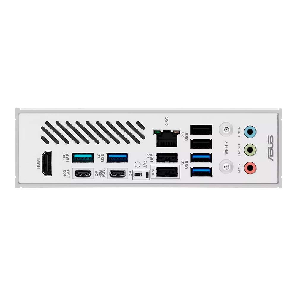 Placa Mãe ASUS X870 MAX GAMING WIFI7 W, AMD, AM5, ATX, DDR5, Wi-fi 7, Bluetooth, Branco - X870 MAX GAMING WIFI7 W - view 7