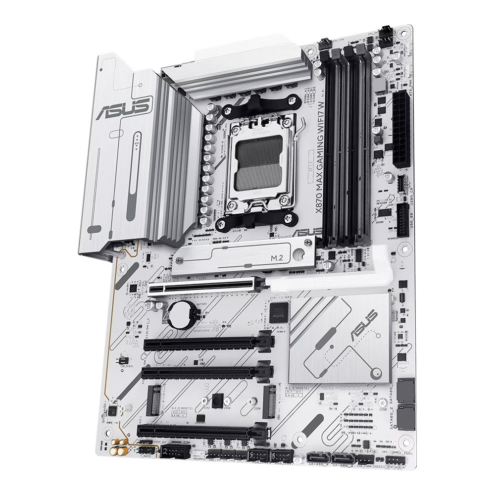 Placa Mãe ASUS X870 MAX GAMING WIFI7 W, AMD, AM5, ATX, DDR5, Wi-fi 7, Bluetooth, Branco - X870 MAX GAMING WIFI7 W - view 3